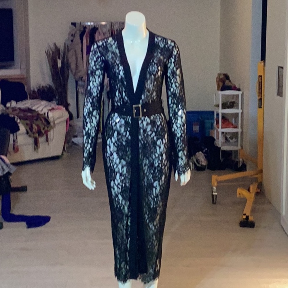 Revamped Lace Sweater with Belt
